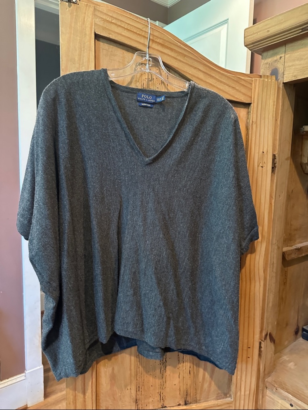 Ralph Lauren Merino Wool V-Neck Sweater - Charcoal Gray